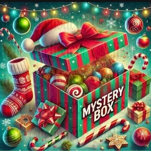 Festive Mystery Box with surprises!!! Pyrex, Fenton, Viking, Crosstitch, 5 items